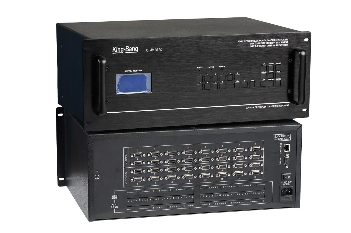 VGA十六進(jìn)八出模擬矩陣切換器K-4V1608